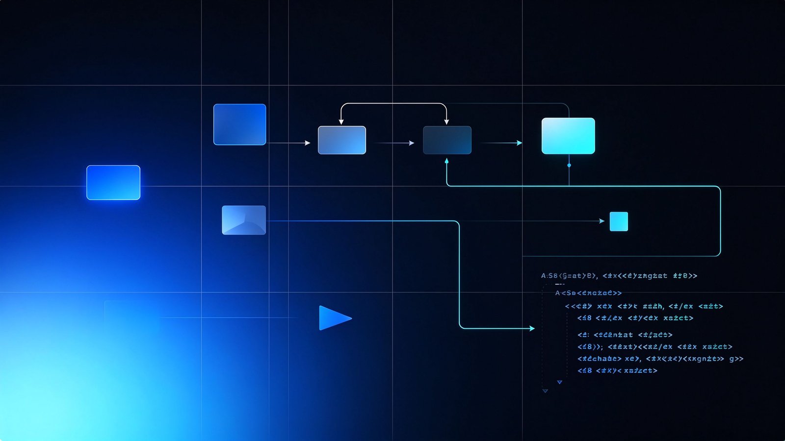 Abstract UI design and code flow visualization